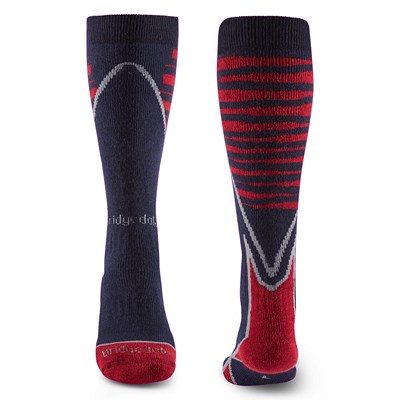 Podkolenky Bridgedale Ski Midweight Plus MP Over Calf navy/red