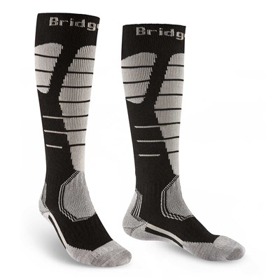 Podkolenky Bridgedale Ski Easy On MP Over Calf black/grey