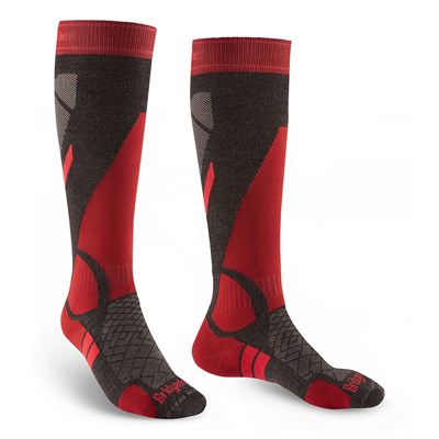 Podkolenky Bridgedale Ski Lightweight MP Over Calf graphite/red