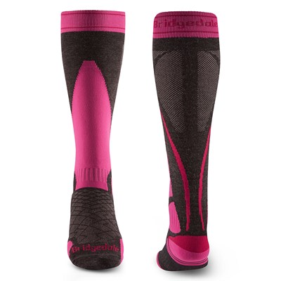 Podkolenky Bridgedale Ski Lightweight MP Over Calf W graphite/pink